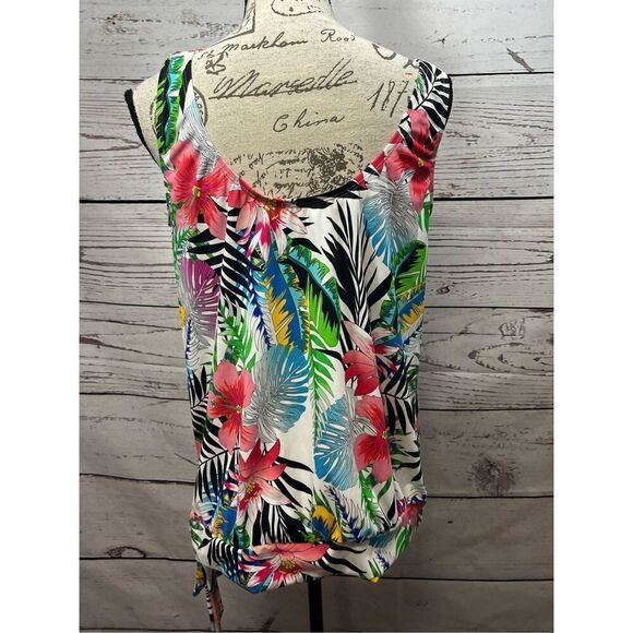 Swimsuits for All Tropical Floral Tankini Swim Top Size 16 - Picture 2 of 5